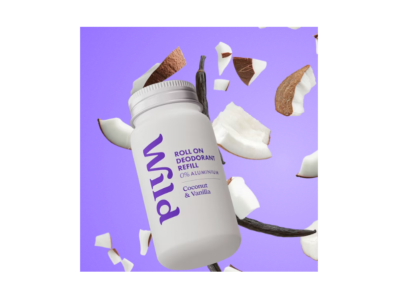 Wild Roll On Deodorant, Coconut & Vanilla, 50 mL/1.7 fl oz