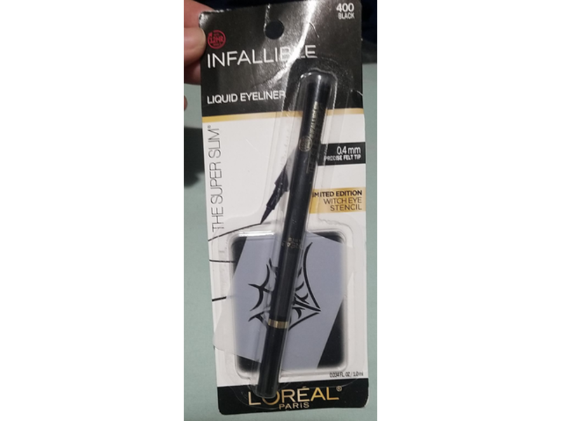 L'Oreal Paris Infallible Liquid Eyeliner Witch Eye Stencil, Black, 0.034 oz/10 mL