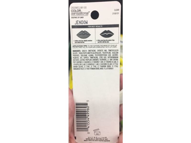 Maybelline New York Color Sensational Shaping Lip Liner, 100 Clear, 0.01 oz/280 mg