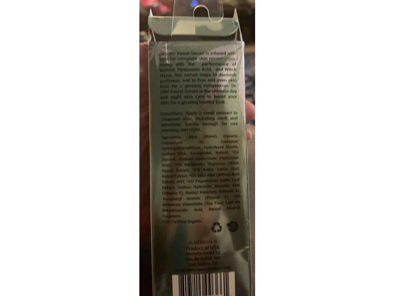 Dr. Lift Facial Serum, CBD,1.75 fl oz/50 mL