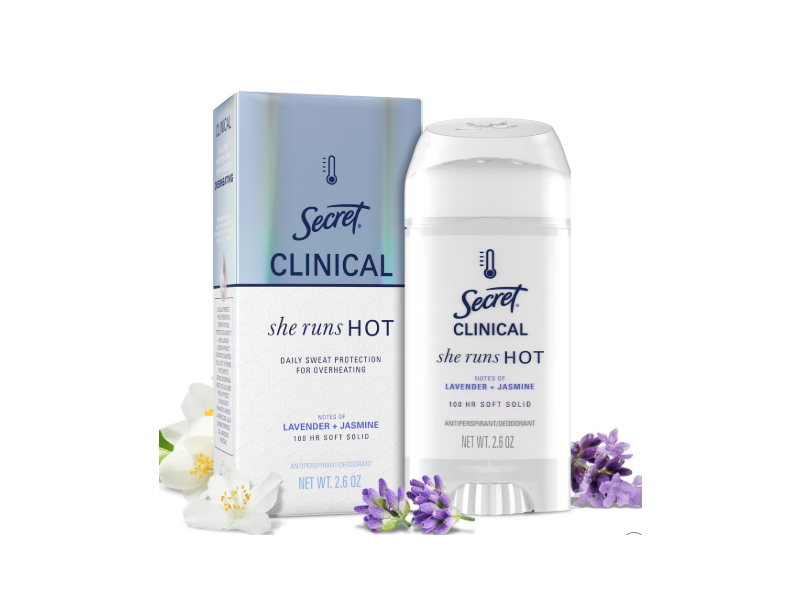 Secret Clinical She Runs Hot Antiperspirant/Deodorant, Lavender + Jasmine, 2.6 oz/73 g
