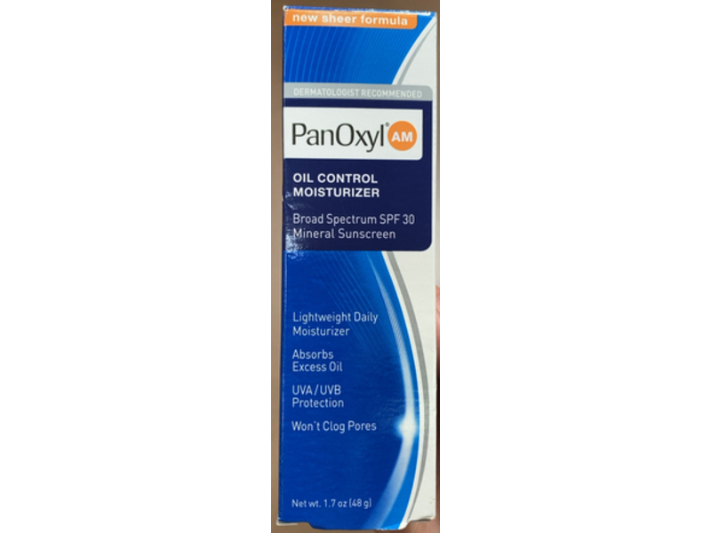 PanOxyl Am Oil Control Moisturizer, SPF 30, 1.7 oz/48 g