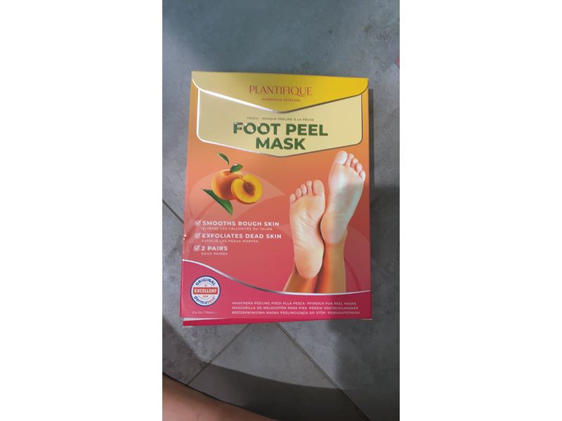 Plantifique Foot Peel Mask, Fresh Peach, 2 Counts