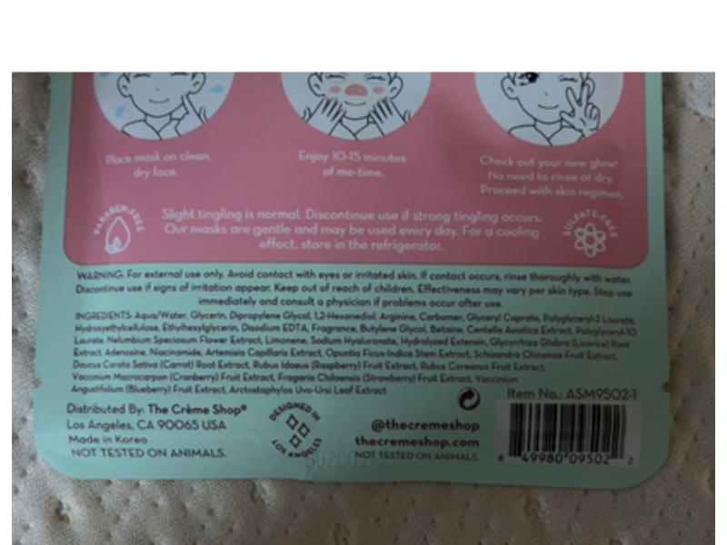 The Creme Shop Animated Cow Face Mask, Strawberry, 0.55 fl oz/25 g