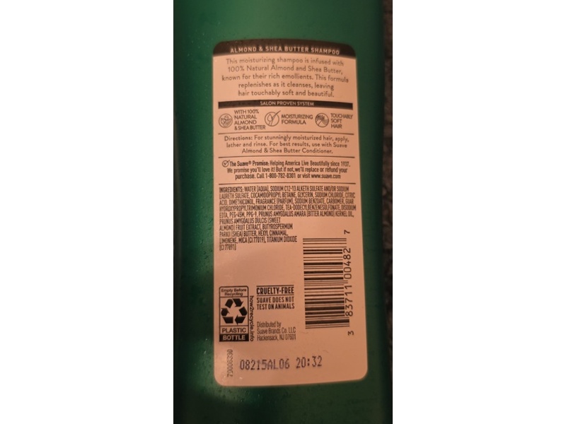 Suave Moisturizing Shampoo, Almond & Shea Butter, 12.6 fl oz/373 mL