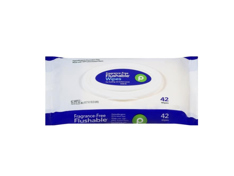 Publix Flushable Wipes, Fragrance Free, 42 Count
