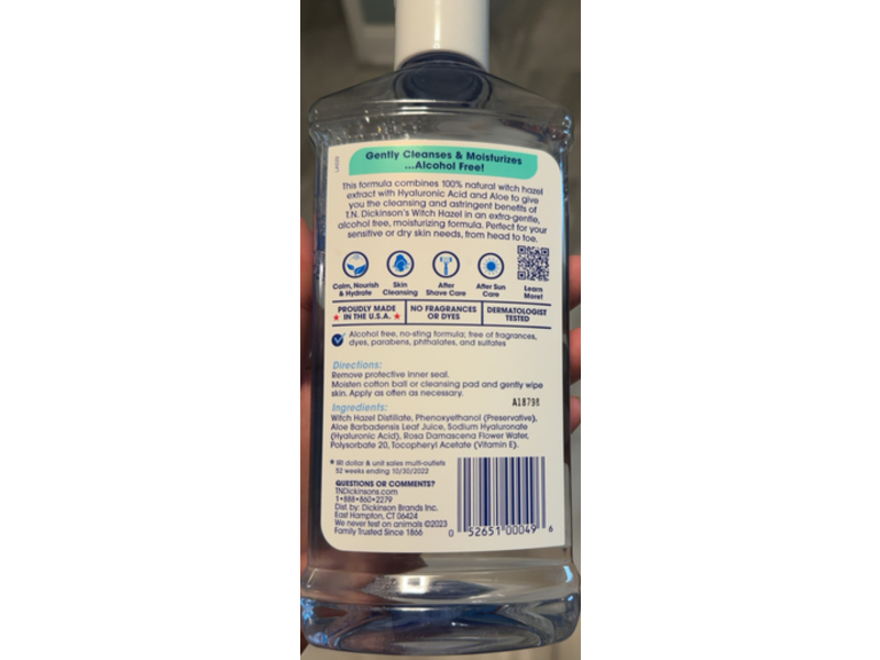 T.N. Dickinson's Witch Hazel Moisturizing Astringent Face & Body, 16 fl oz/473 mL
