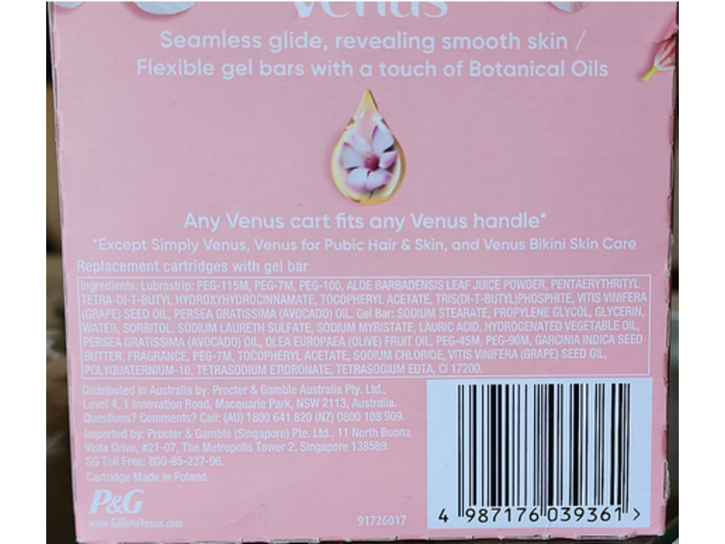Gillette Venus Comfortglide Razor, White Tea, 1.9 g, 3 Blades