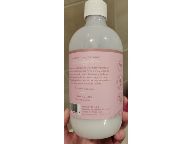 Jeremy's Razors Moisturizing Body Wash, Coconut Oil & Shea Butter, 16 fl oz