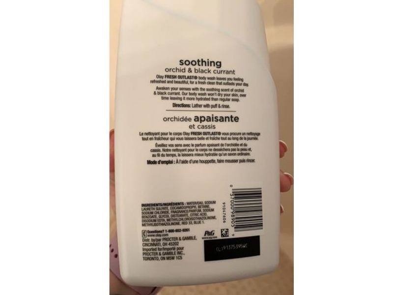 Olay Fresh Outlast Soothing Body Wash, Orchid & Black Currant, 30 fl oz/887 mL