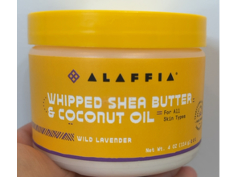 Alaffia Whipped Shea Butter & Coconut Oil, Wild Lavender, 4 oz/114 g