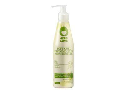 Afro Love Soft Curl Defining Jelly Frizz Control Gel, Olive Oil & Aloe Vera, 10 oz/290 mL