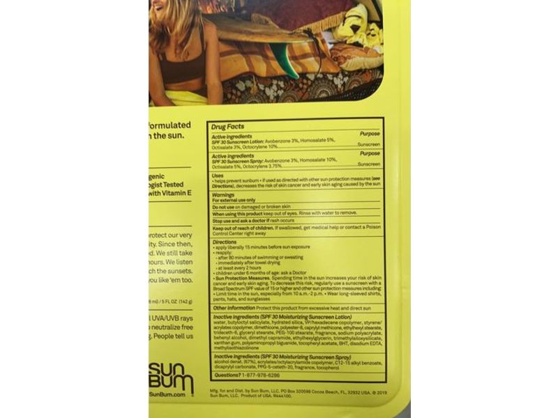 Sun Bum Sunscreen Spray & Lotion Set, SPF 30, 5 fl oz/142 g, 3 fl oz/88 mL