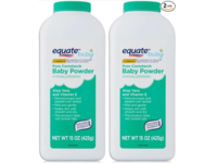 Equate Pure Cornstarch Baby Powder, Aloe Vera & Vitamin E, 15 oz/425 g, Pack Of 2 - thumbnail 1