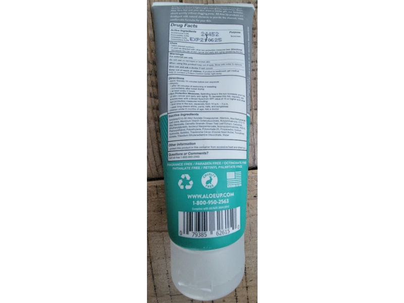 Aloe Up Sport Sunscreen Lotion, SPF 15, 6 fl oz/177 mL