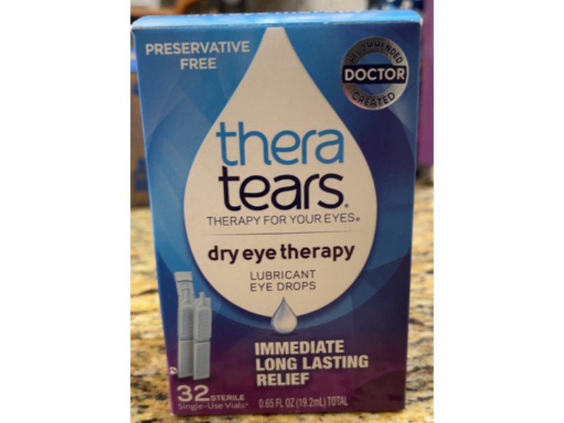 Thera Tears Dry Eye Therapy Eye Drops, 0.65 fl oz/19.2 mL, 32 Count