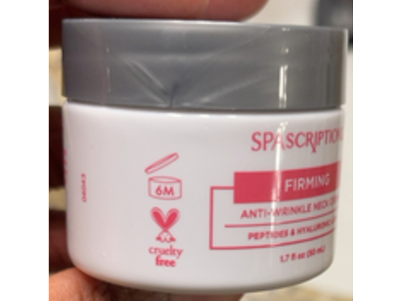 SpaScriptions Firming Anti - Wrinkle Neck Cream, Peptides & Hyaluronic Acid, 1.7 fl oz/50 mL
