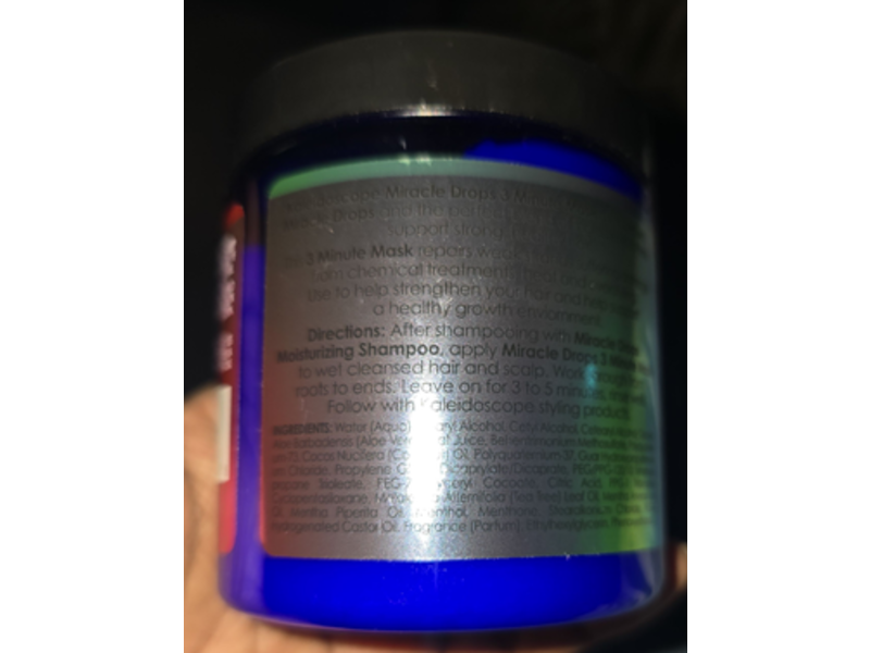 Kaleidoscope Miracle Drops 3 Minute Restorative Hair Mask, Coconut Milk & Jamaican Black Castor Oil, 8 fl oz/236 mL