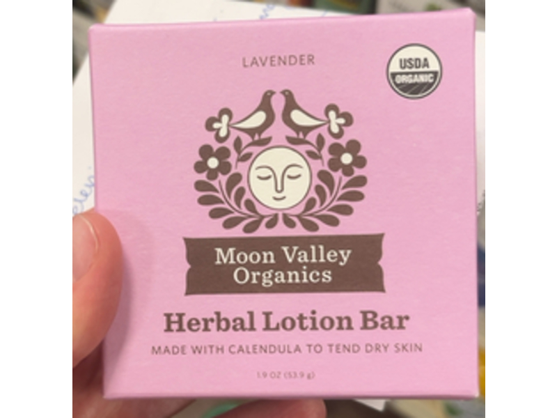 Moon Valley Organics Herbal Lotion Bar, Lavender, 1.9 oz/53.9 g