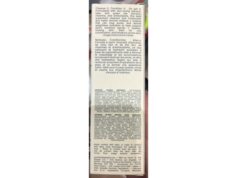 Youth To The People Daily Skin Health Youth Duo, Superfood Cleanser & Air Whip Face Moisturizer