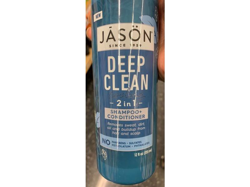 Jason Deep Clean 2-In-1 Shampoo + Conditioner, Cooling, 12 fl oz/355 ml