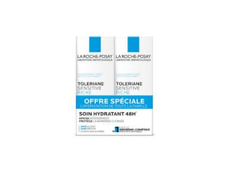 La Roche-Posay Toleriane Sensitive Rich Hydrating Soothing Moisturizing Face Cream, 37 g/40 mL, 2 Count