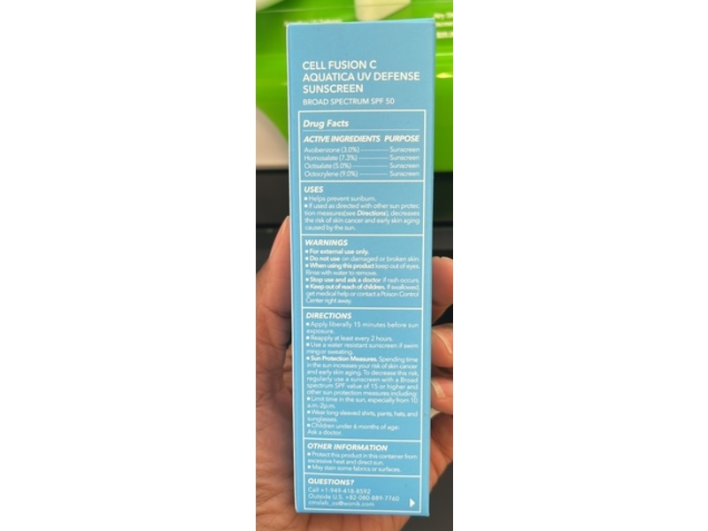 Cell Fusion C Aquatica UV Defense Sunscreen, SPF 50, 1.69 fl oz/50 mL