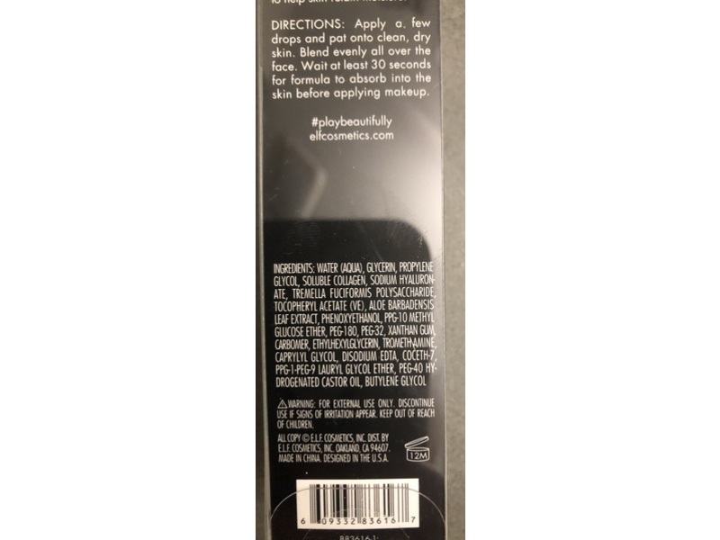 e.l.f. Hydrating Primer Serum, 1.01 fl oz/30 mL