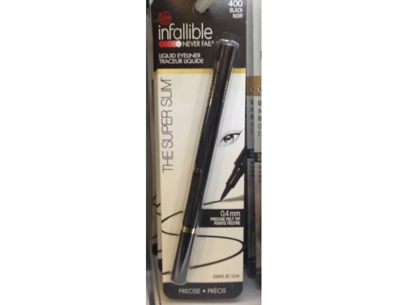 L'Oreal Paris The Super Slim Eyeliner by Infallible, Black, 0.034 oz/1.0 mL