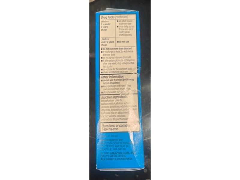 Amazon Basics Nasal Allergy Spray, 0.57 fl oz/16.9 mL, 2 Count