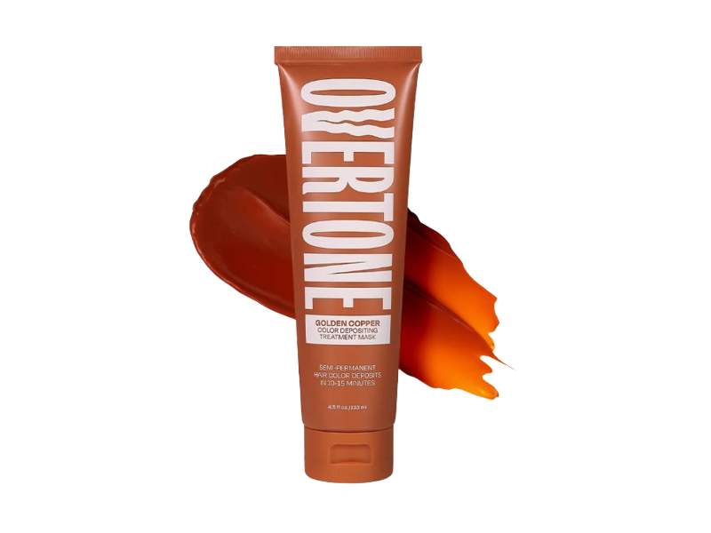 Overtone Semi-Permanent Hair Color Depositing Treatment Mask, Golden Copper, 4.5 fl oz/133 mL