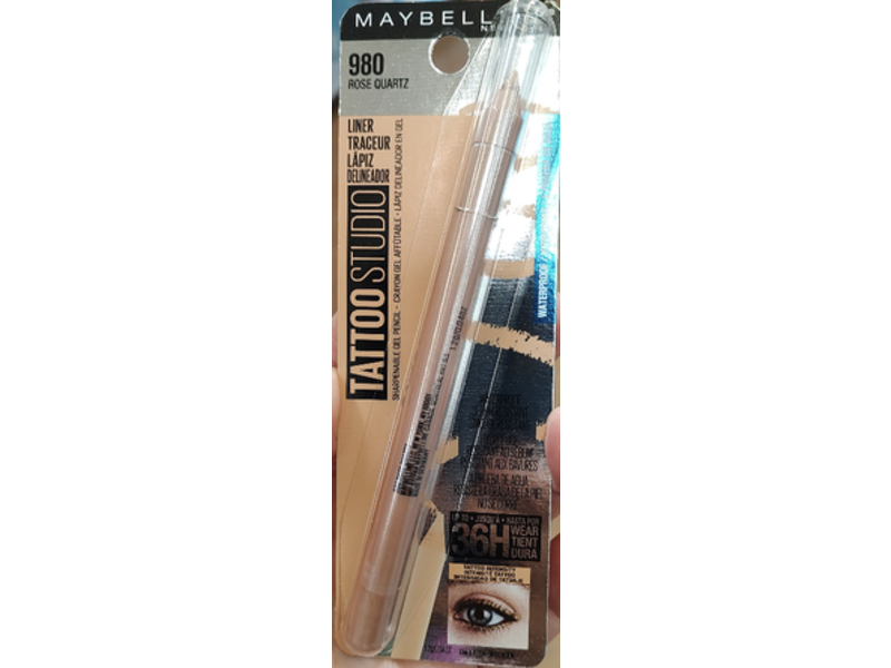 Maybeline Tattoo Studio Sharpener Gel Pencil, 980 Rose Quartz, 0.04 oz/1.2 g