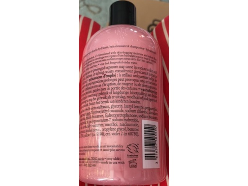 Philosophy Hydrating Shower Gel, Holiday Peppermint Swirl, 16 fl oz/480 mL