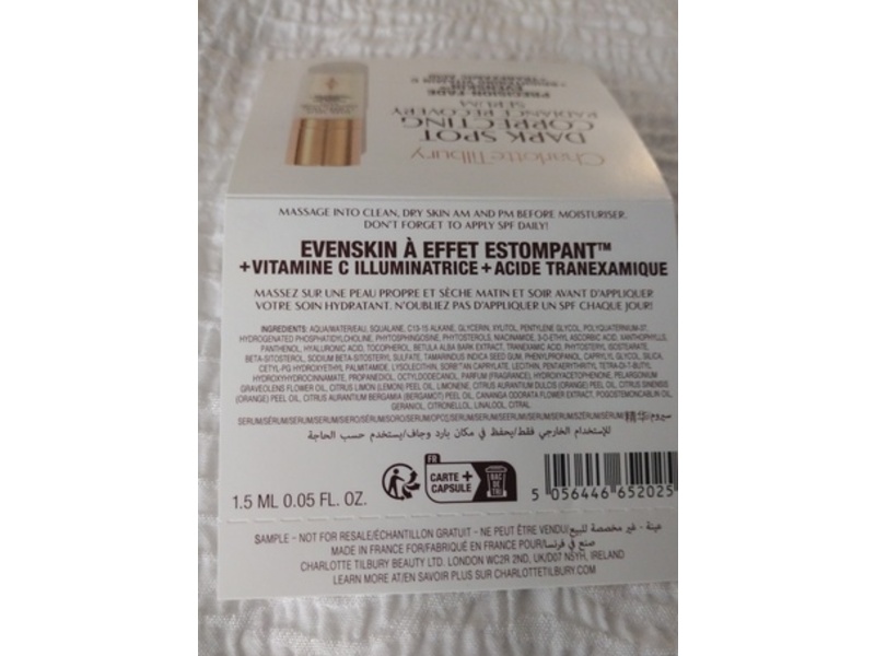 Charlotte Tilbury Dark Spot Correcting Radiance Recovery Serum, 0.05 fl oz/1.5 mL