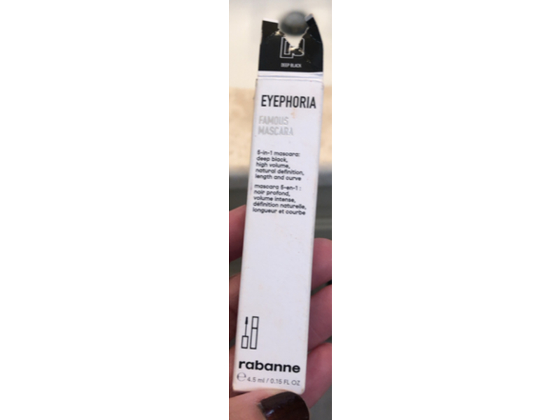 Rabanne Eyephoria 5 in 1 Mascara, Deep Black, 0.15 fl oz/4.5 mL