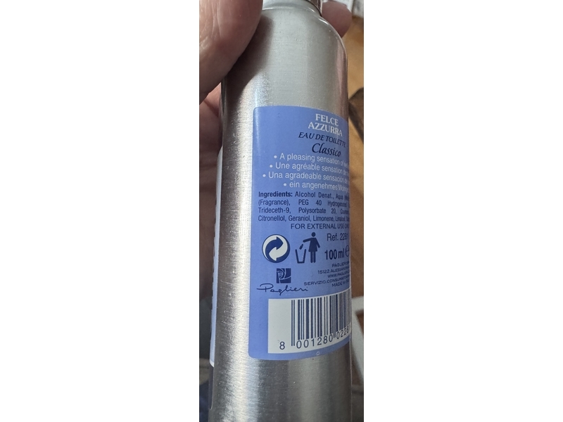 Paglieri Felce Azzurra Eau De Toilette, Classico, 100 mL