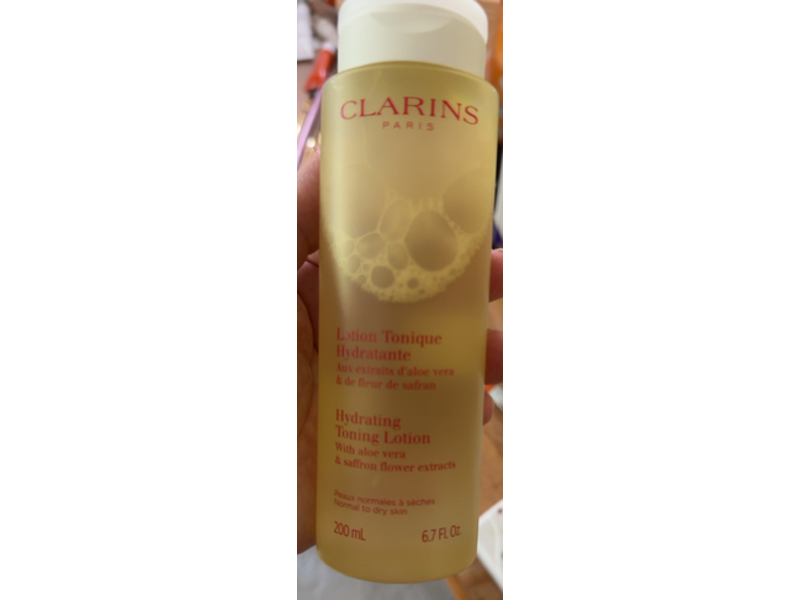 Clarins Hydrating Toning Lotion, Aloe Vera & Saffron Flower Extracts, 6.7 fl oz/200 mL