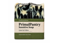 PrimalPantry Clarifying Detox Sensitive Soap, Charcoal & Tea Tree, 110 g - thumbnail 1