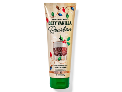 Bath & Body Works Cozy Vanilla Bourbon Ultimate Hydration Body Cream, Shea Butter + Hyaluronic Acid, 8 oz/226 g
