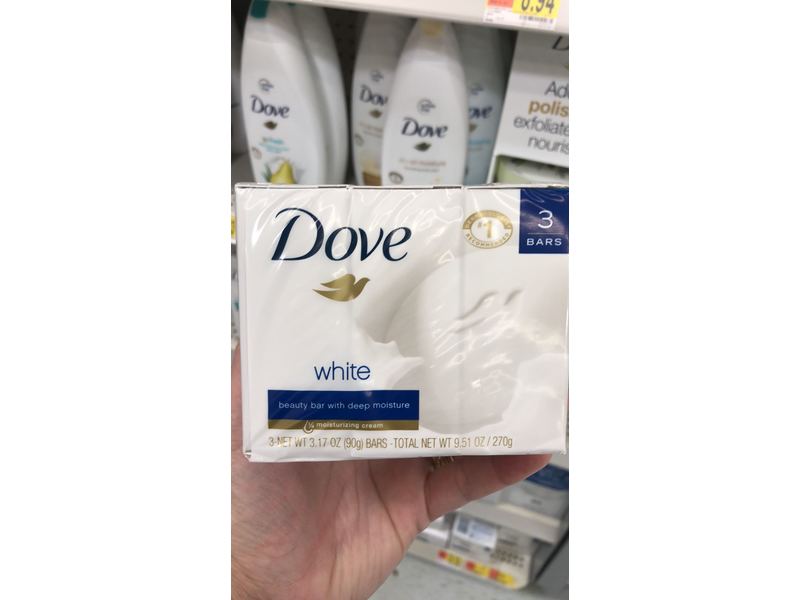 Dove Beauty Bar, White 3.17 oz/90 g, 3 Bar