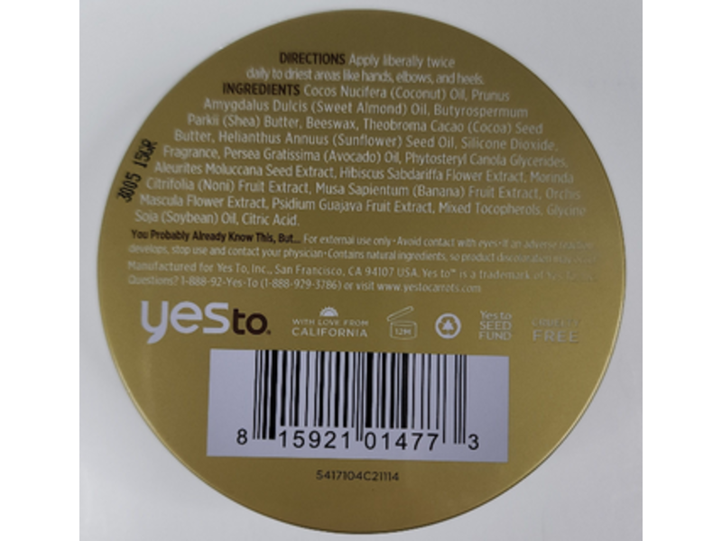 Yes To Coconut Head To Toe Restoring Balm, Paraben Free, 3 oz/85 g