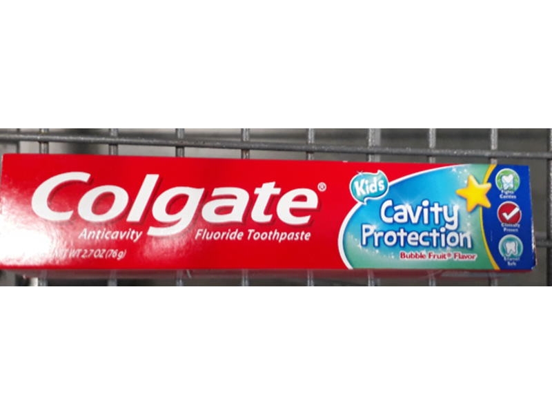 Colgate Kids Cavity Protection Fluoride Toothpaste, Bubble Fruit, 2.7 oz/46 g