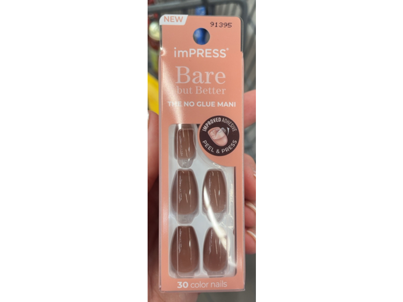 Impress Bare But Butter No Glue Mani Color Nails, Flare, 30 Count
