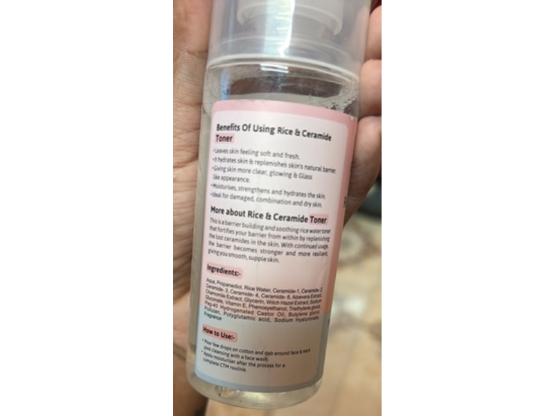 Glamveda Toner, Rice & Ceramide, Alcohol Free, 100 mL