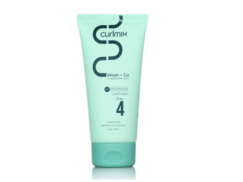 CurlMix Wash+Go Flaxseed Gel, Light Hold, Step 4, 3.4 oz/100 mL