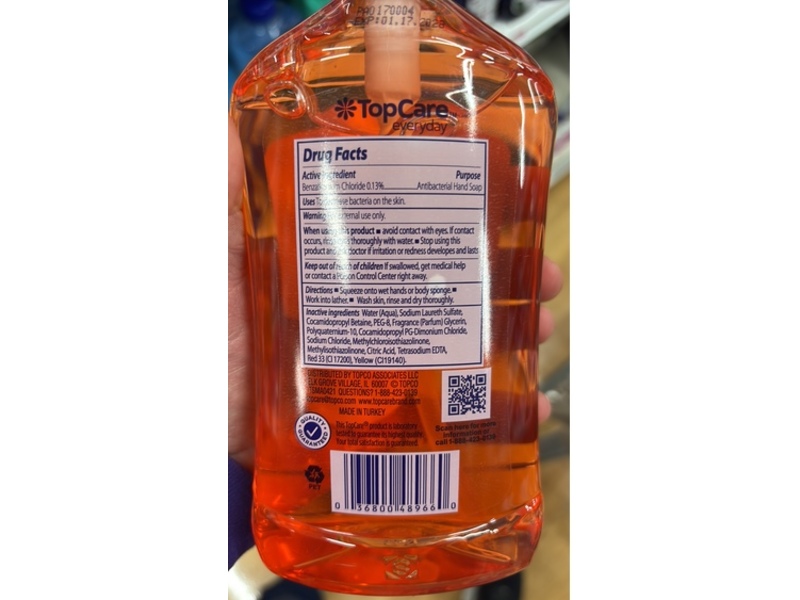 TopCare Everyday Antibacterial Hand Soap, 16.9 fl oz/500 mL