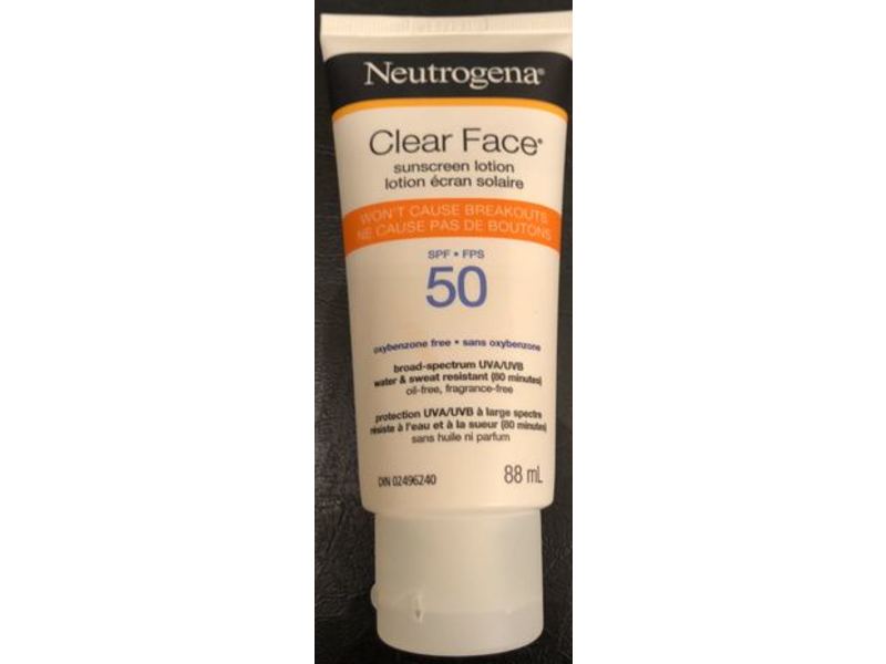 Neutrogena Clear Face Sunscreen Lotion, SPF 50, 88 mL