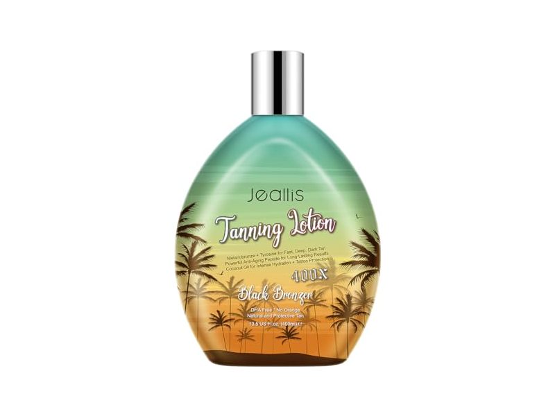 Jeallis Tanning Lotion, Black Bronzer, 13.5 fl oz/400 mL