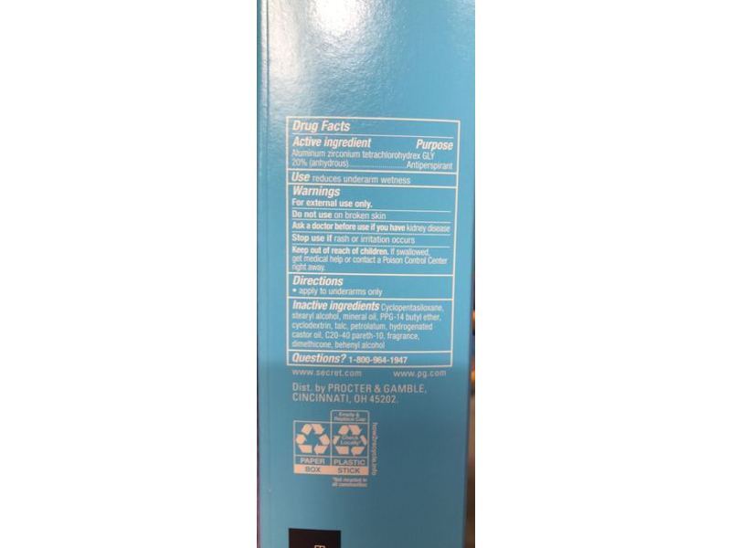 Secret Out Last Advanced Antiperspirant Deodorant, Complete Clean, 2.6 oz/73 g, Pack of 4