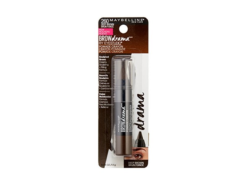 Maybelline New York Eyestudio Brow Drama Pomade Crayon Eye Color, Deep Brown, 0.04 fl oz/1.1 g